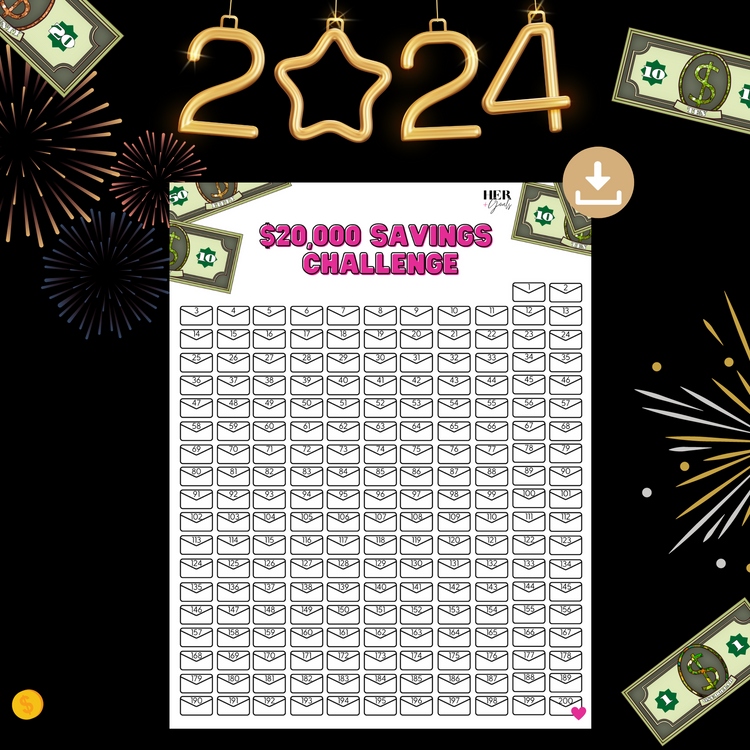 20K Savings Challenge Printable