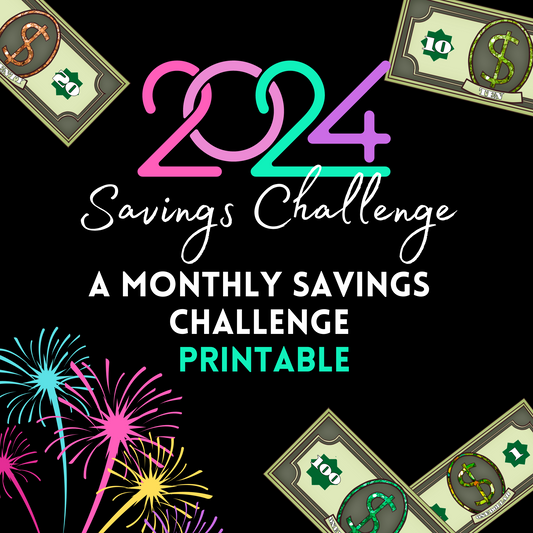 2024 Monthly Savings Challenge Printable
