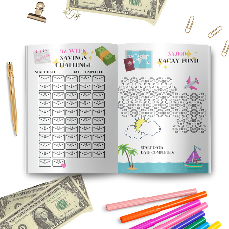 STARTER Savings Challenges Tracker Book