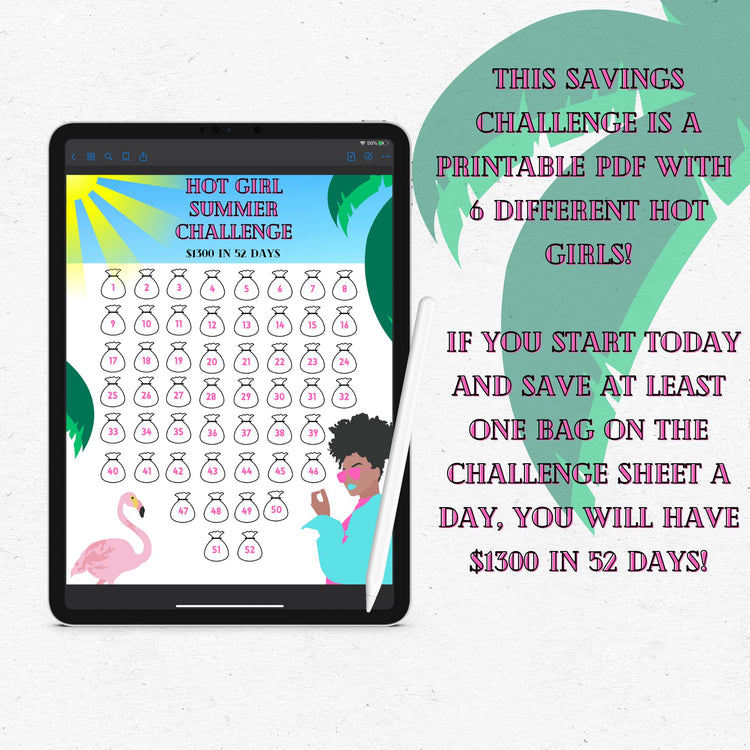 HOT GIRL SAVINGS CHALLENGE PRINTABLE